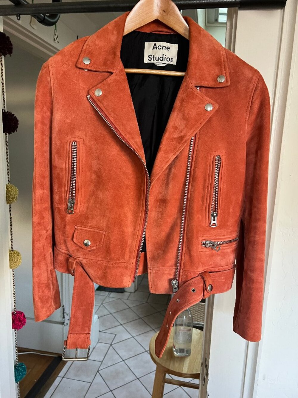 ACNE Studios Mock Moto Suede Leather Jacket (100% Goat Suede)